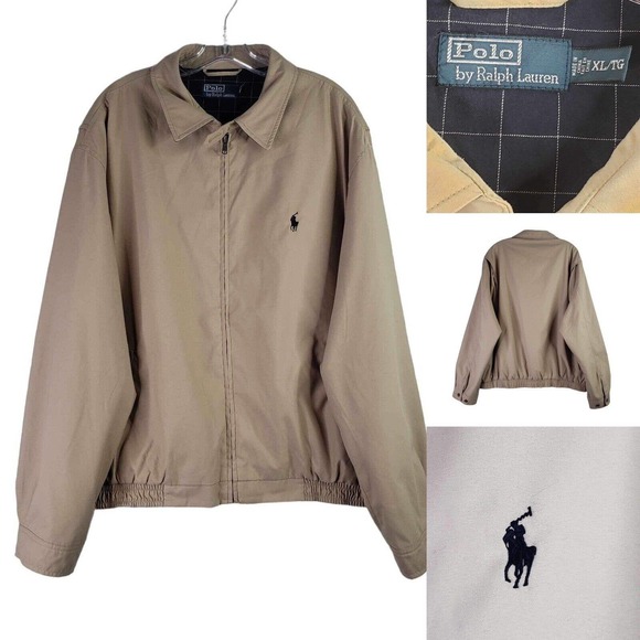 Polo Ralph Lauren Other - Vintage Polo Ralph Lauren Harrington Bomber Jacket Beige Tan Size XL Full Zip